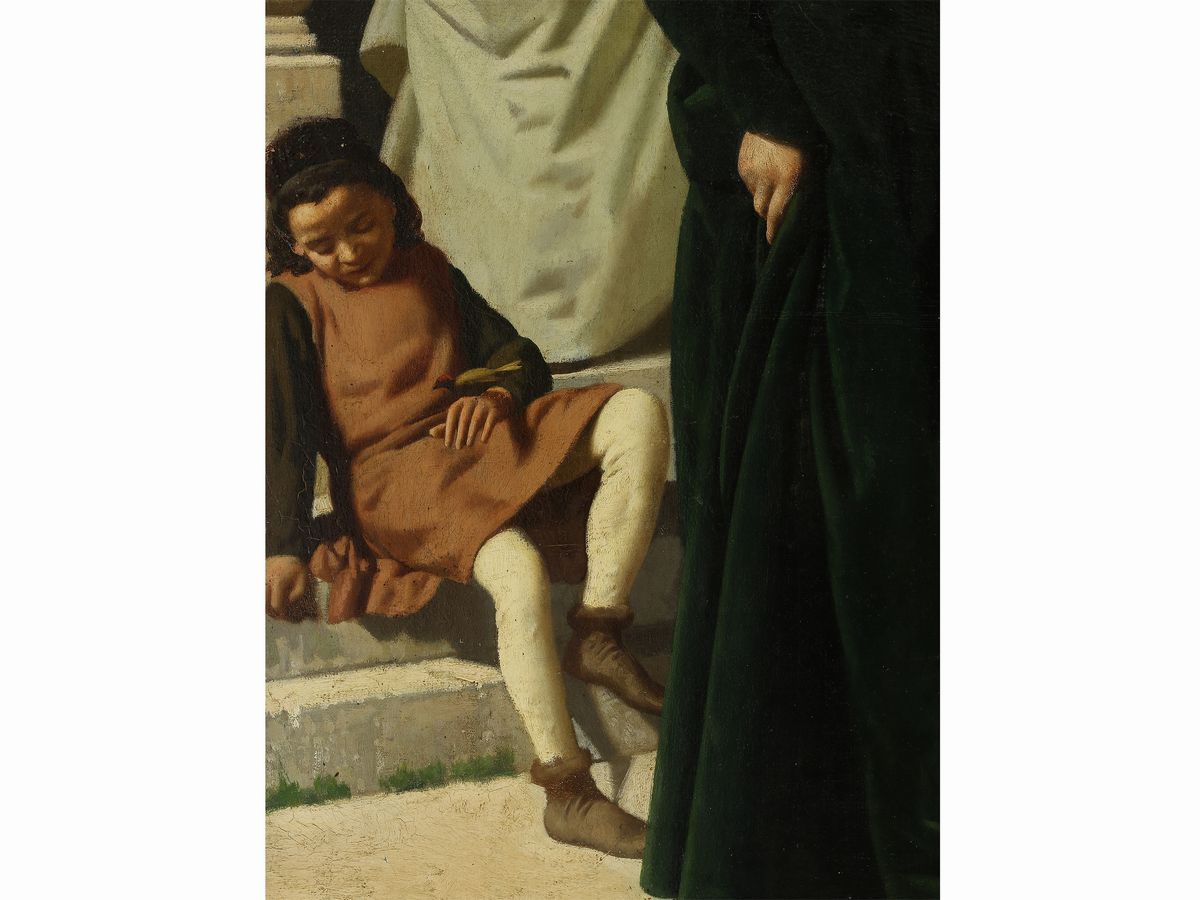 Raffaello Sorbi - Dante che Incontra Beatrice 1863