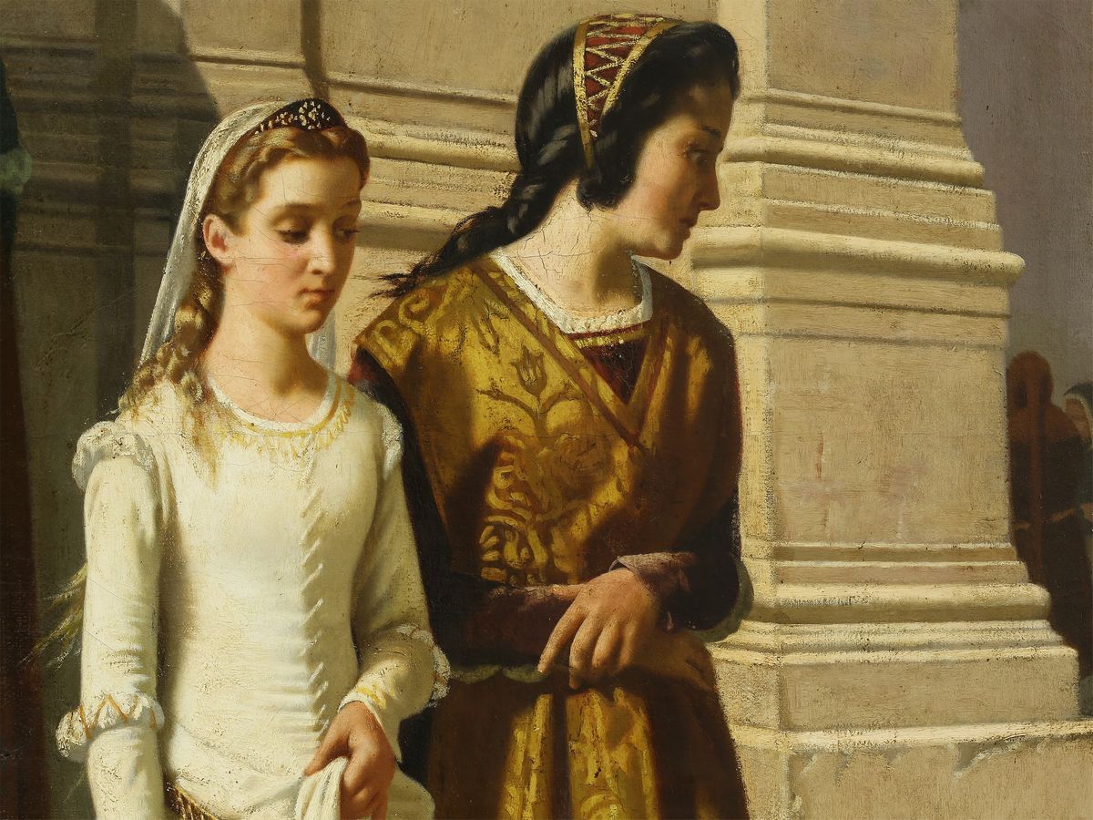 Raffaello Sorbi - Dante che Incontra Beatrice 1863