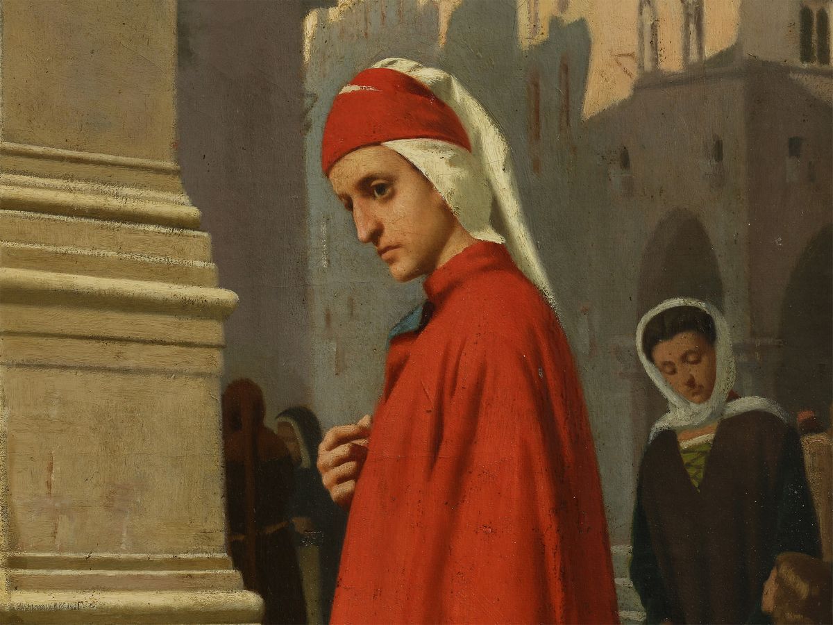 Raffaello Sorbi - Dante che Incontra Beatrice 1863