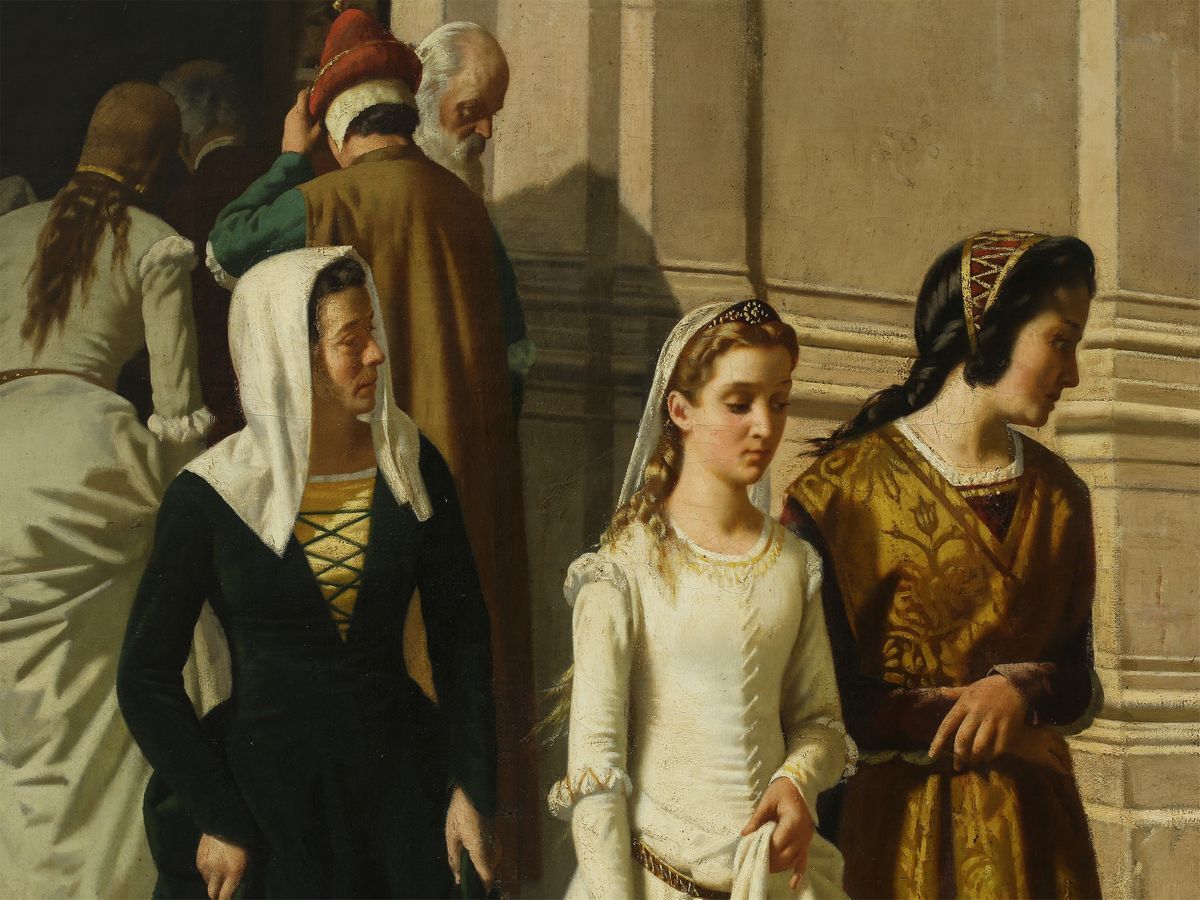 Raffaello Sorbi - Dante che Incontra Beatrice 1863