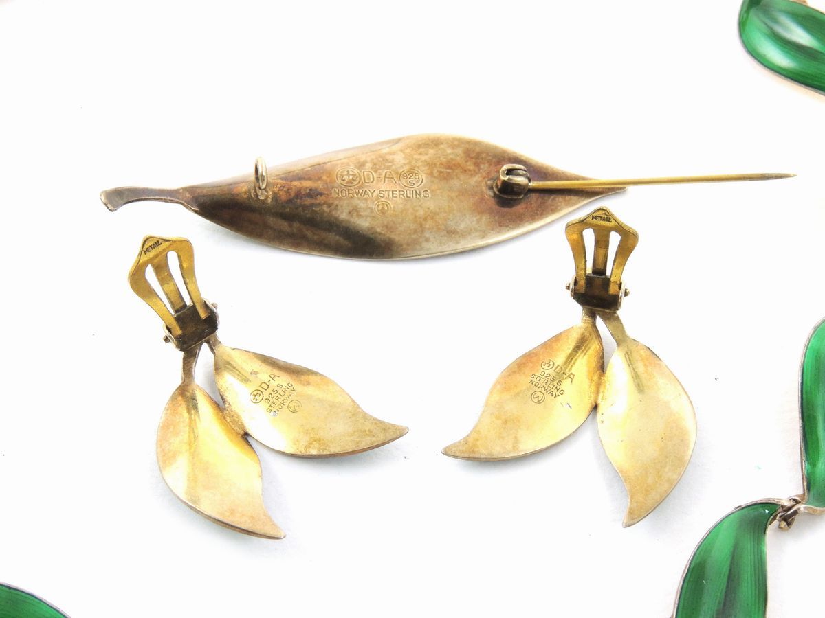 Lotto di Bijoux in Argento e Smalto Guilloche, Set di David Andersen Norway