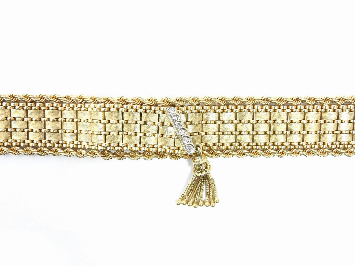 Bracciale Orologio da Polso per Donna Geneve in Oro Giallo 585/1000 e Diamanti
