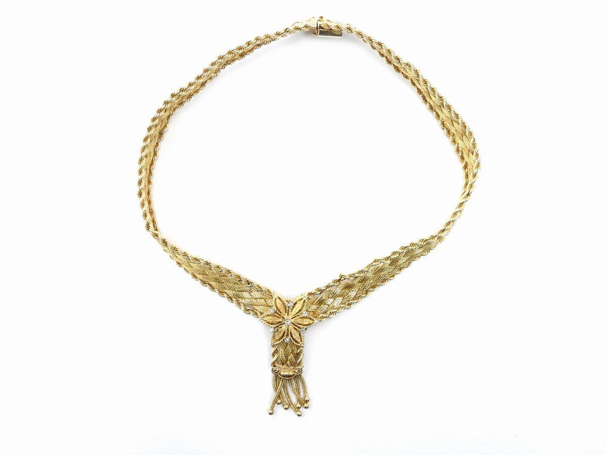 Girocollo in Oro Giallo 585/1000 con Diamanti