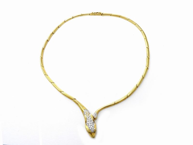 Parure Mario Fontana Collana, Bracciale e Anello Animalier in Oro Giallo con Diamanti