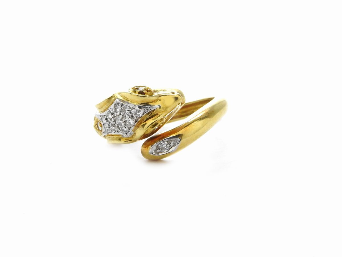 Parure Mario Fontana Collana, Bracciale e Anello Animalier in Oro Giallo con Diamanti