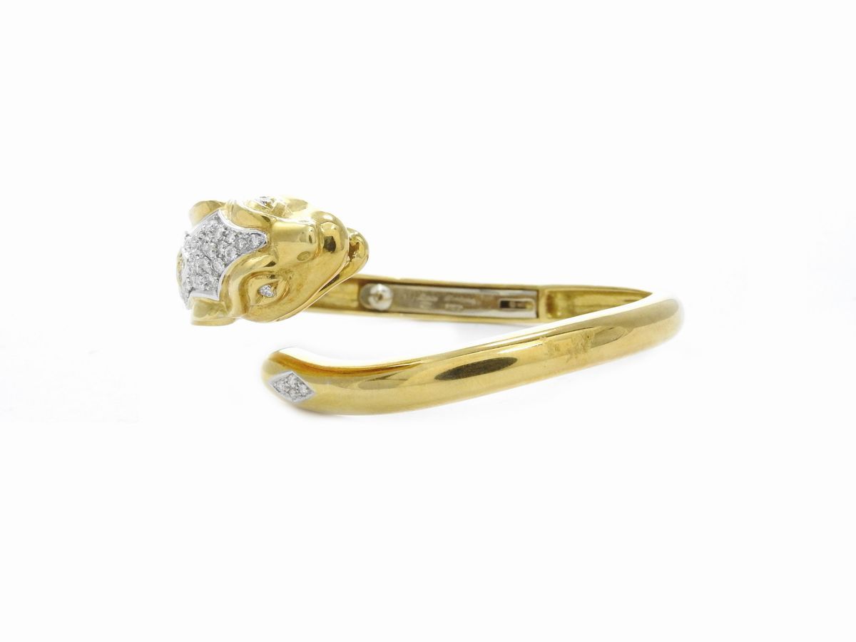 Parure Mario Fontana Collana, Bracciale e Anello Animalier in Oro Giallo con Diamanti