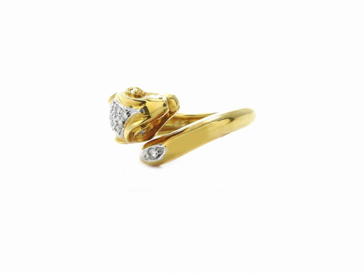 Parure Mario Fontana Collana, Bracciale e Anello Animalier in Oro Giallo con Diamanti