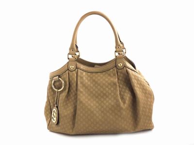 Borsa a Mano Sukey in Pelle Beige, Gucci