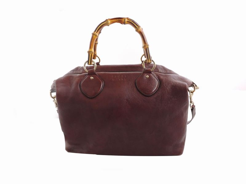 Borsa a Mano in Pelle Marrone, Gucci