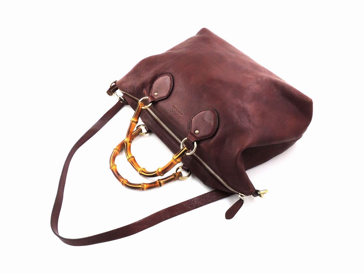 Borsa a Mano in Pelle Marrone, Gucci