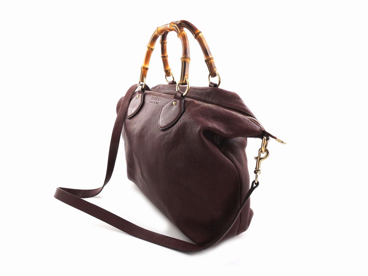 Borsa a Mano in Pelle Marrone, Gucci