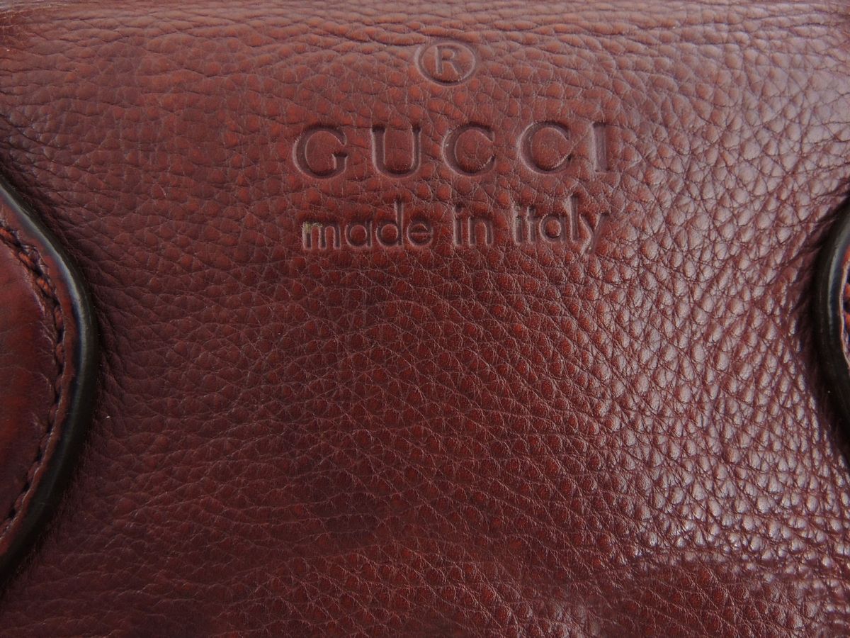 Borsa a Mano in Pelle Marrone, Gucci