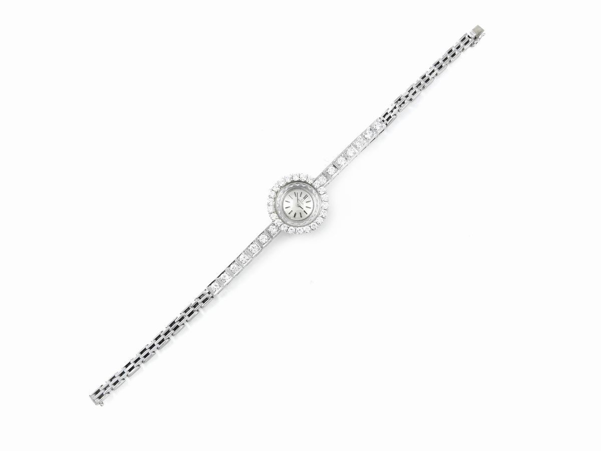 Orologio da Polso per Donna Omega in Oro Bianco con Diamanti