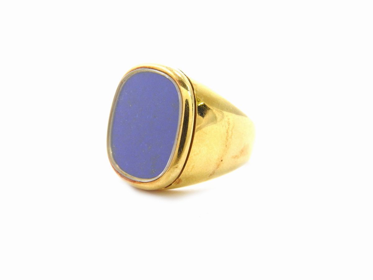 Anello da Uomo Patek Philippe Ellipse in Oro Giallo e Lapislazzuli