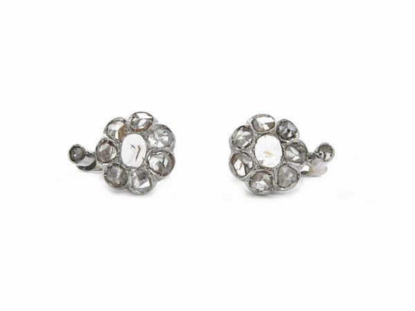 White gold earrings with diamonds  - Auction Antique jewelry and watches - Maison Bibelot - Casa d'Aste Firenze - Milano