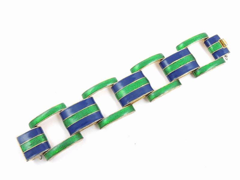 Bracciale in Metallo Dorato e Smalti, Ciner