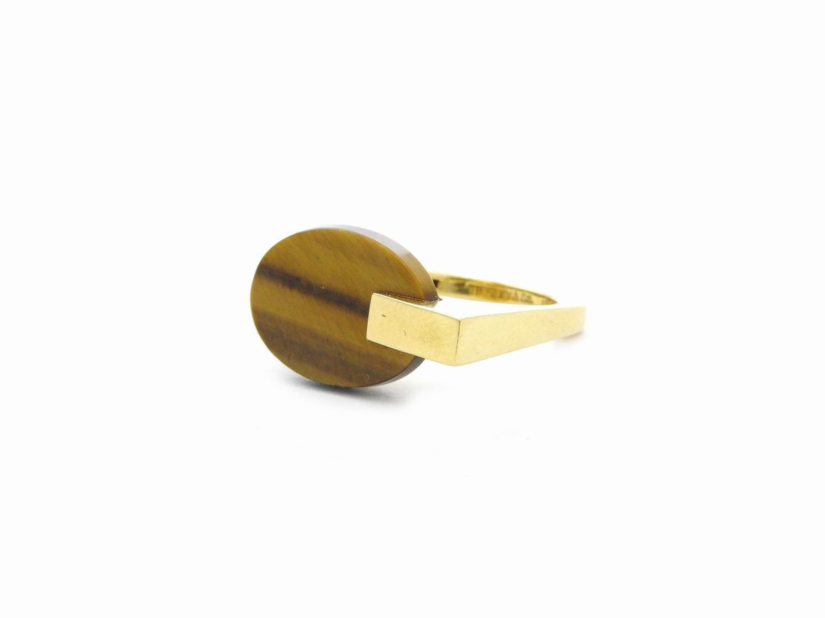 Anello Tiffany & Co in Oro Giallo con Quarzo Occhio di Tigre