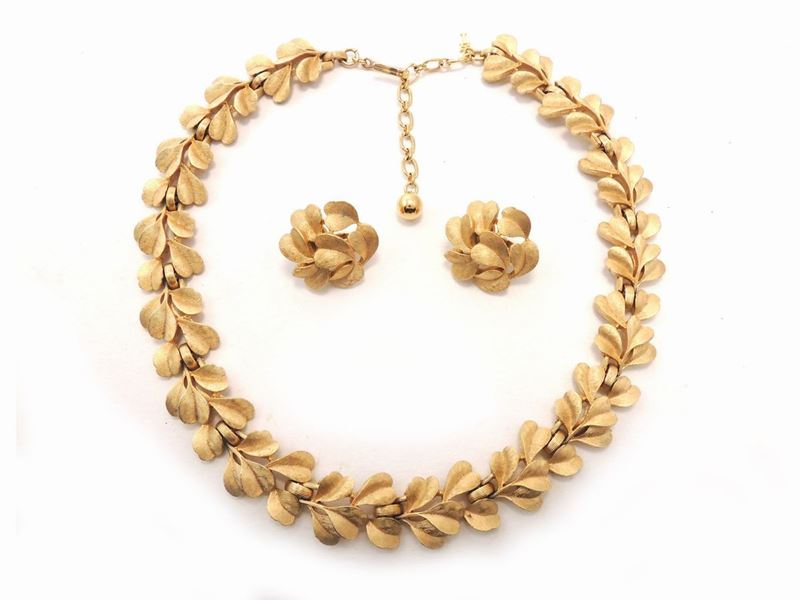 Demi Parure in Metallo Dorato, Trifari