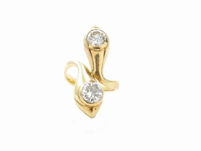 Anello Animalier in Oro Giallo con Diamanti