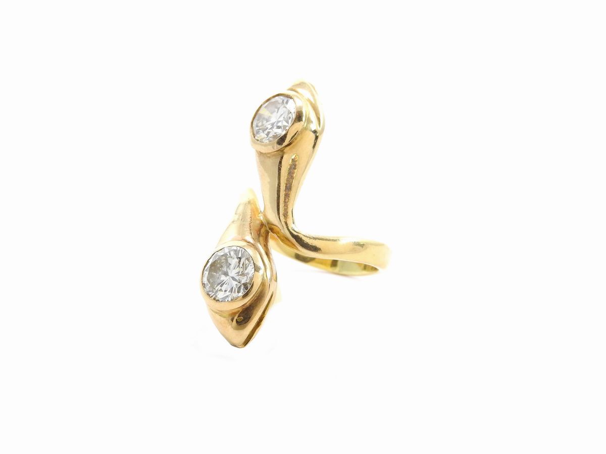 Anello Animalier in Oro Giallo con Diamanti