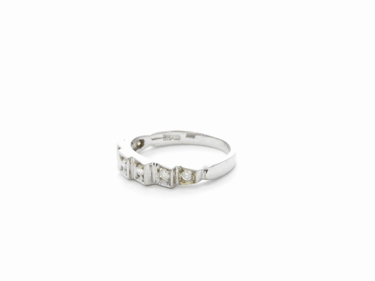 Fedina in Oro Bianco con Diamanti