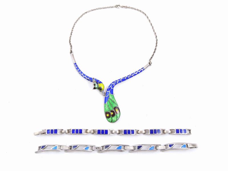 Lotto di Bijoux in Agento e Smalto