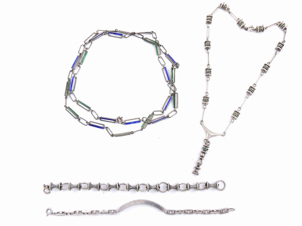 Lotto di Bijoux in Agento e Smalto