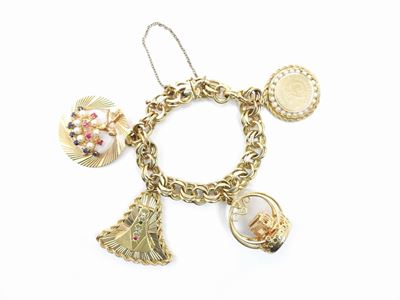 Bracciale con Quattro Pendenti in Oro Giallo 585/1000