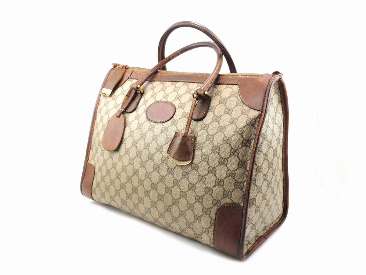 Borsa in Tela Monogram e Pelle di Cinghiale Marrone, Gucci