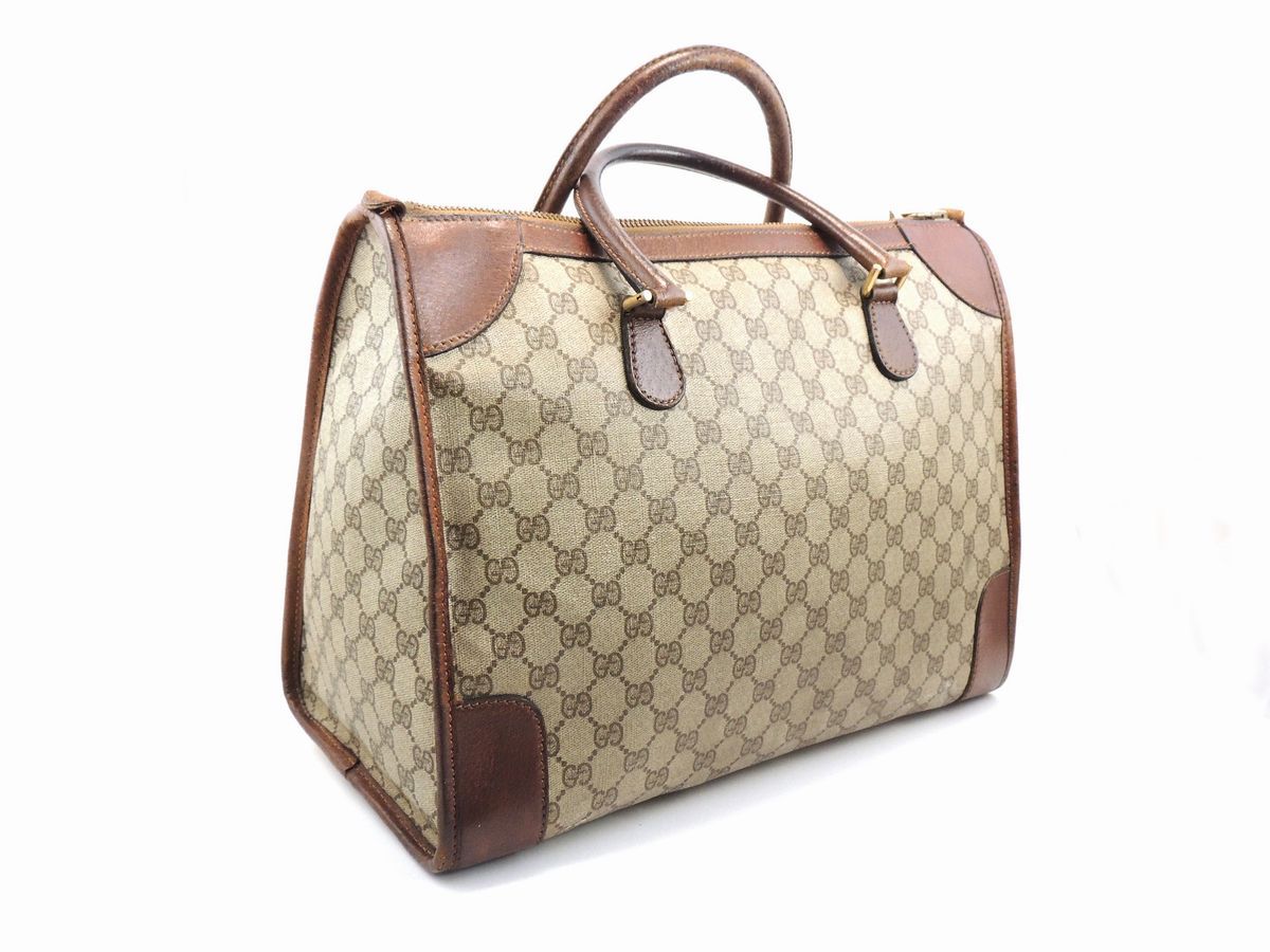 Borsa in Tela Monogram e Pelle di Cinghiale Marrone, Gucci