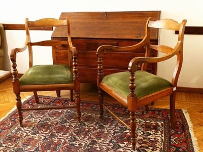 Coppia di Poltroncine in Noce