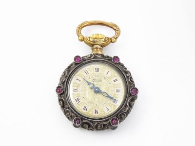Orologio da Tasca per Donna in Argento con Rubini