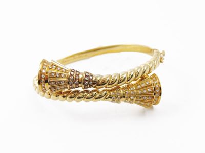 Bracciale Rigido Mario Fontana in Oro Giallo con Diamanti