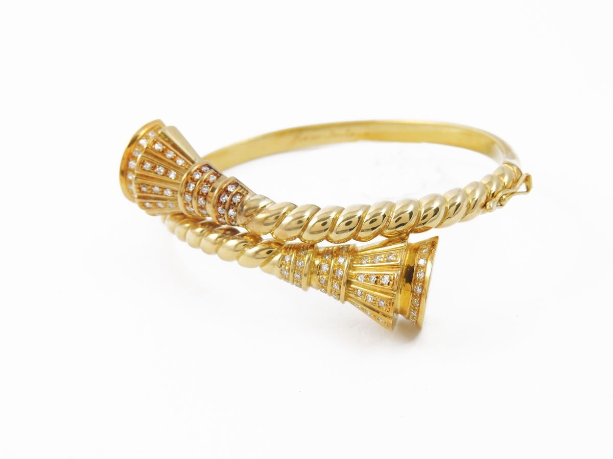 Bracciale Rigido Mario Fontana in Oro Giallo con Diamanti