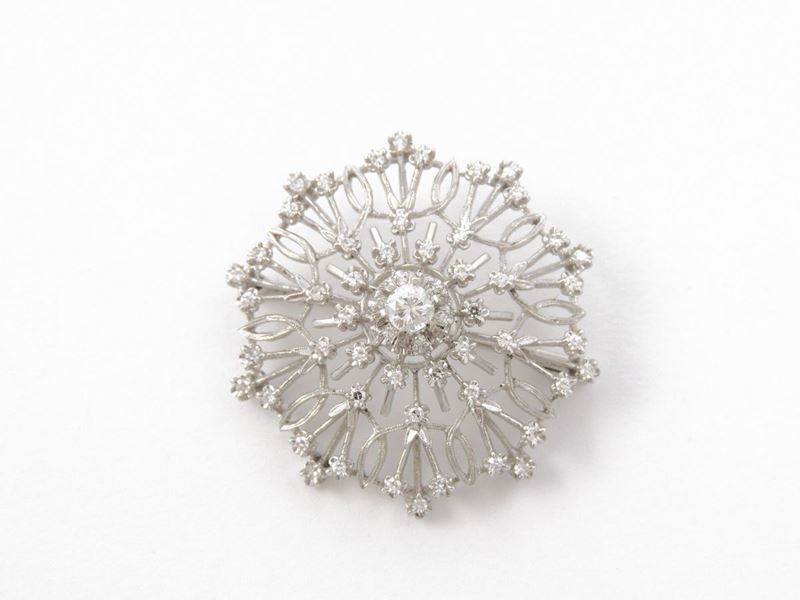 Spilla in Oro Bianco con Diamanti