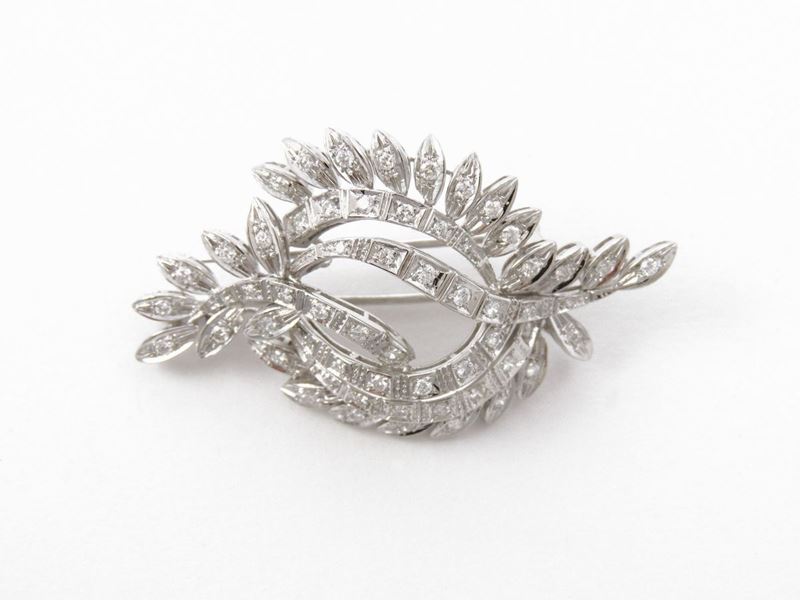 Spilla in Oro Bianco con Diamanti