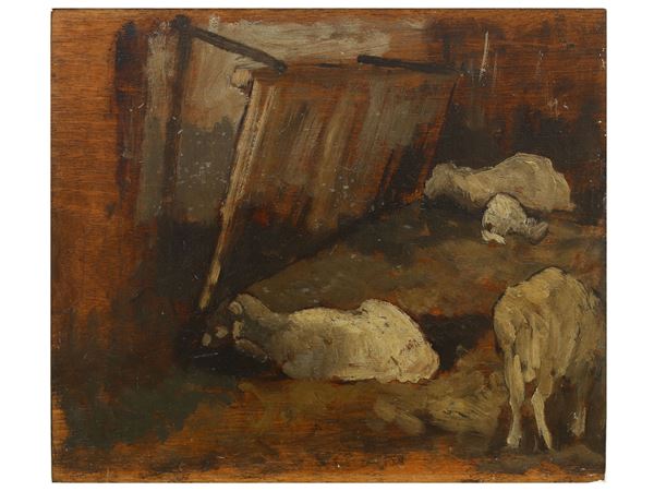 Giovanni Fattori - Pecore nell'ovile