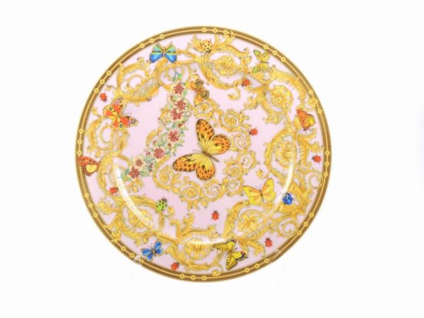 Piatto in porcellana policroma, Versace per Rosenthal