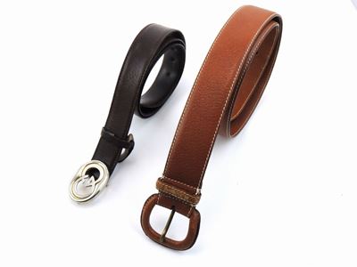 Due Cinture in Pelle Marrone e Cuoio, Gucci