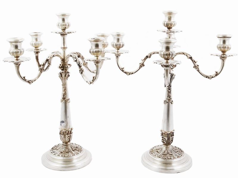 Coppia di Candelabri in Argento