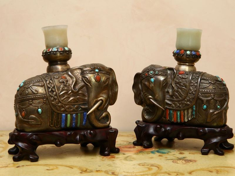 Coppia di Candelieri in Argento