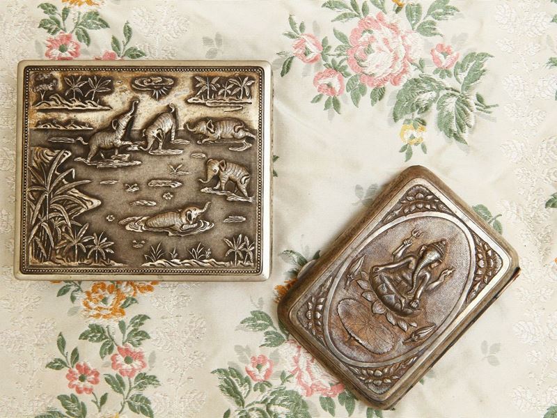 Due Scatole Portasigarette in Argento