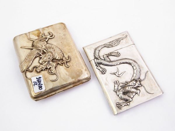 Due scatole portasigarette in argento