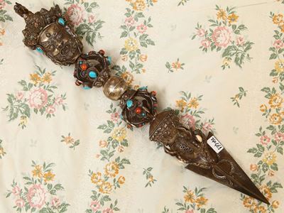 Pugnale Rituale Tibetano Phurba in Argento