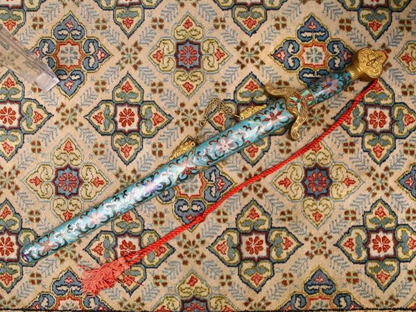 Ornamental sword in cloisonné enamels