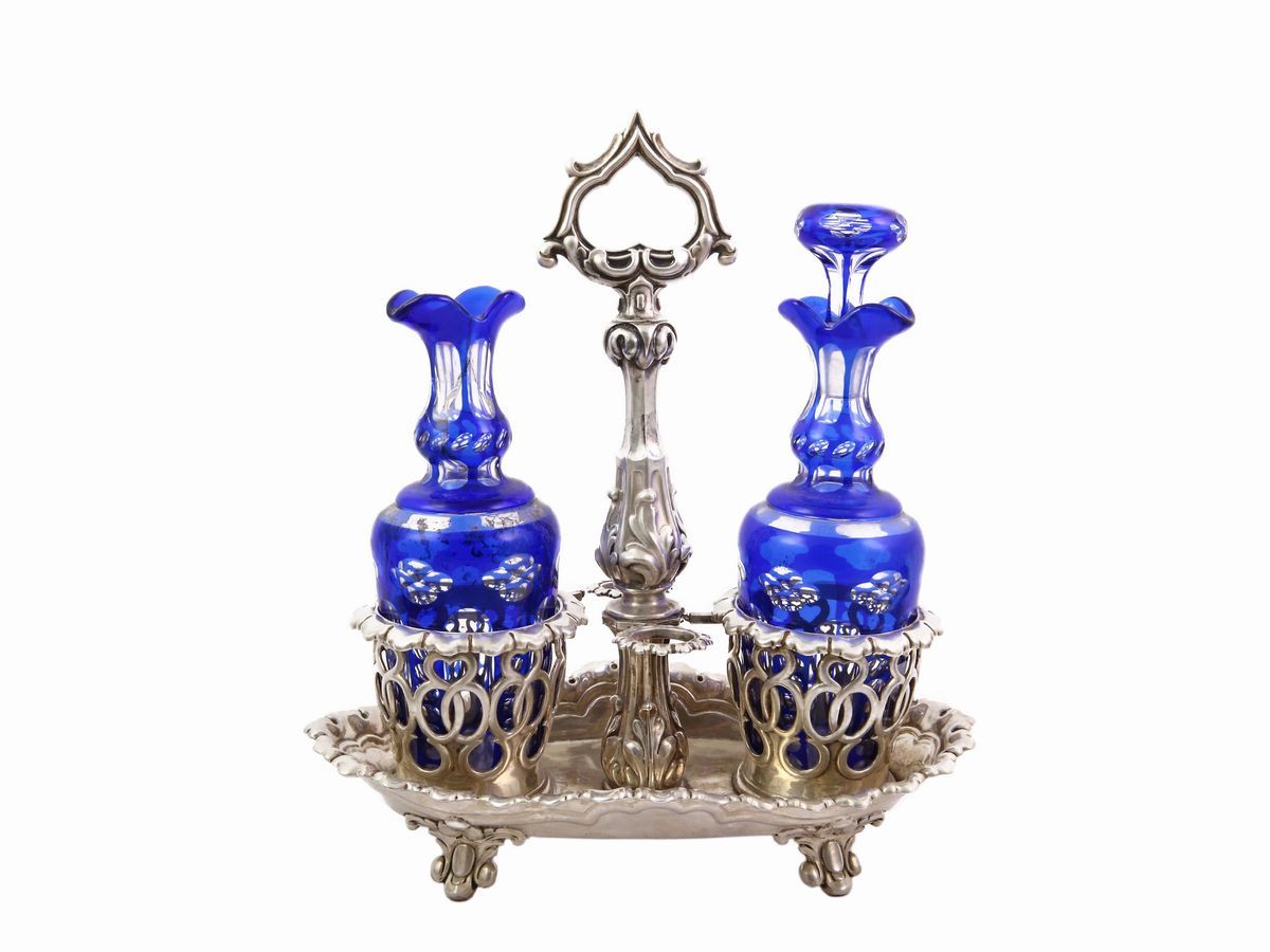 Set da Tavola in Argento con Oliera e Saliere