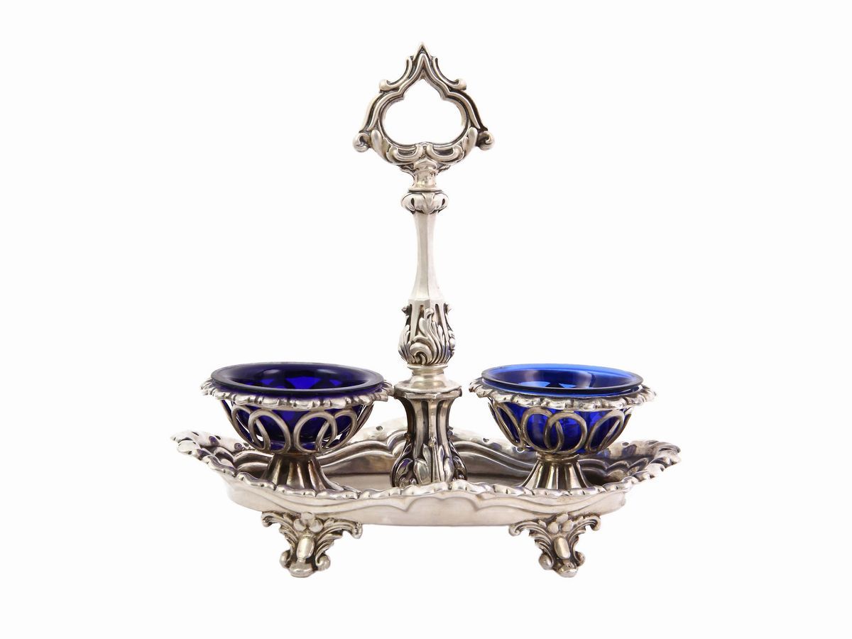 Set da Tavola in Argento con Oliera e Saliere