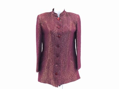 Giacca in Viscosa Dorata e Bordeaux, Emporio Armani