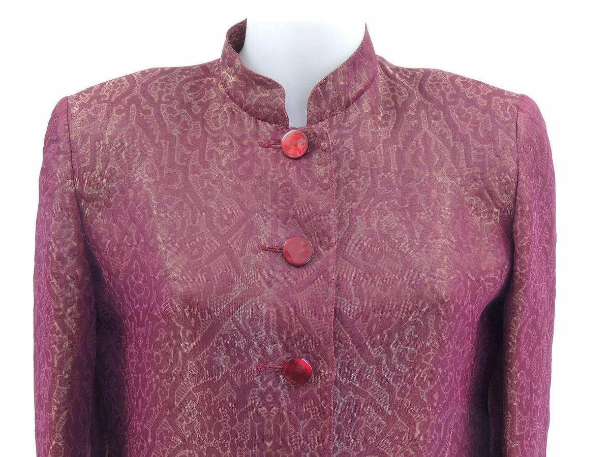Giacca in Viscosa Dorata e Bordeaux, Emporio Armani
