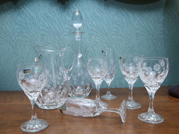 Servito di bicchieri a calice in cristallo molato e acidato Villeroy e Bosch